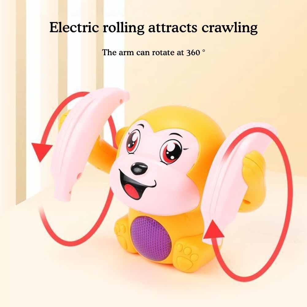 1Pcs Kids Toy Electric Rolling Monkey Light Music Puzzle Sound Prompt Monkey Children's Toy Gift Preschool Education Toy