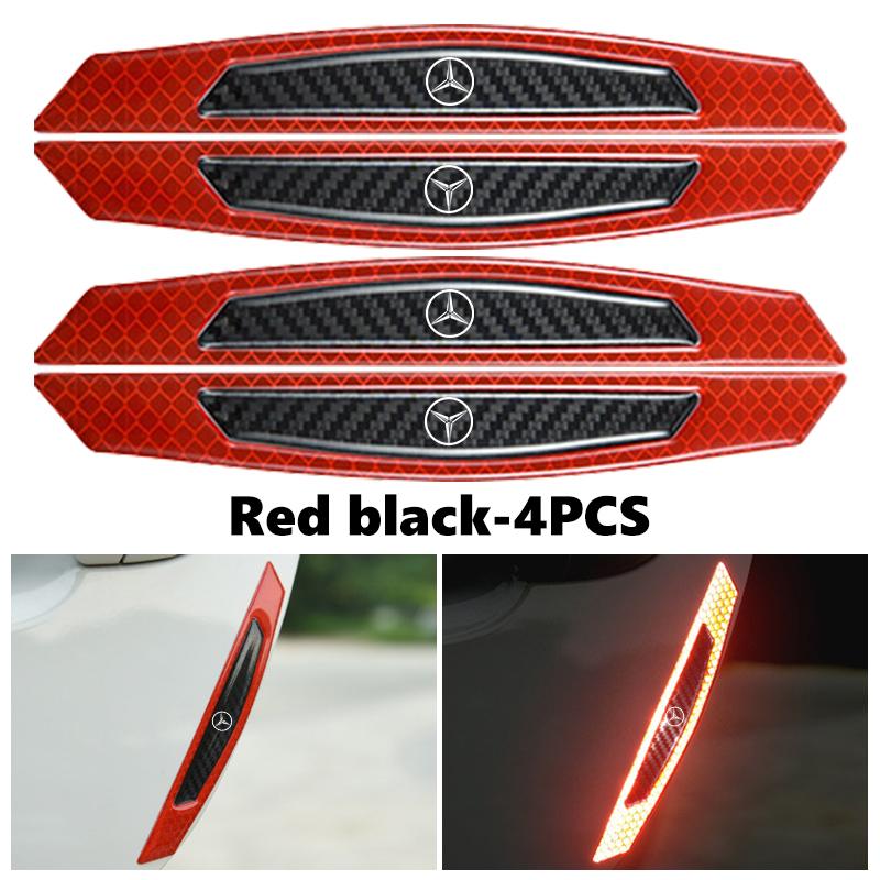 

For Benz 4Pcs Car Door Safety Warning Sticker Reflective Decal Decorative Accessories Exclusive AMG W124 W203 W204 SPRINTER V