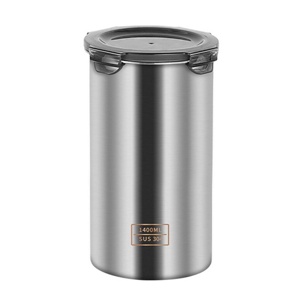 304 Stainless Steel Storage Box with Transparent Lid Food Can Sealed Lid Crisper  Tea Coffee Grain