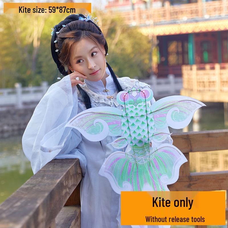 2026 Handmade Retro Bamboo Chinese Goldfish Butterfly Kite - Decorative Dance Prop Kite Only (No Line)
