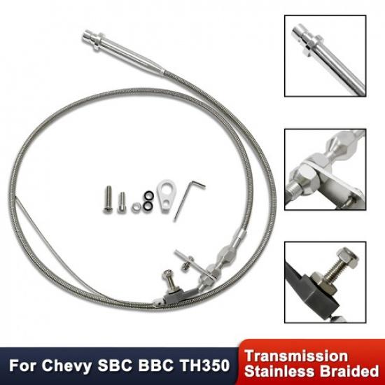 Для Chevy SBC BBC TH350 Нержавеющий плетеный трос кикдауна трансмиссии с фиксатором