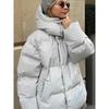 Modna Gruba Kurtka Bawełniana z Kapturem dla Kobiet z Długim Rękawem Płaszcz Śnieżny Ciepła High Street Luźna Parka Oute