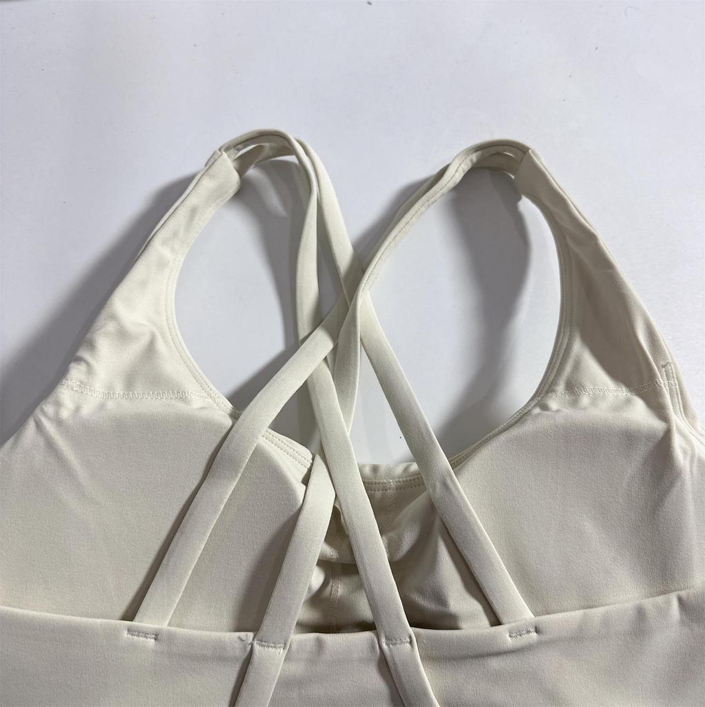 Women's Shockproof Multi-Strap Sports Bra with Chest Pad