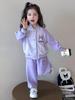 Kuromi Girls' Spring/Autumn 2025 Fashionable Baseball Uniform Two-Piece Set - Trendy Sporty Outfit