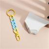 Matte Acrylic Chunky Chain Keychain Macaroon Color Keyring Bag Charm  For Women