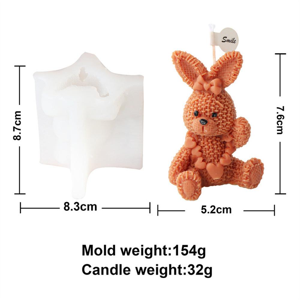 3D Multi-style Cute Rabbit Silicone Candle Mold DIY Easter Animal Aromatherapy Plaster Soap Resin Mould  Crafts Casting Tool