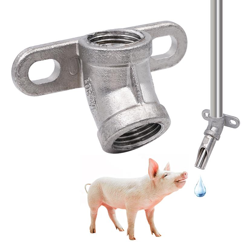 5pcs Thicken Stainless Steel Piglet Water Nipple 1/2 Inch Pig Automatic Waterer Drinker Nipple Head Farm Watering Supplies