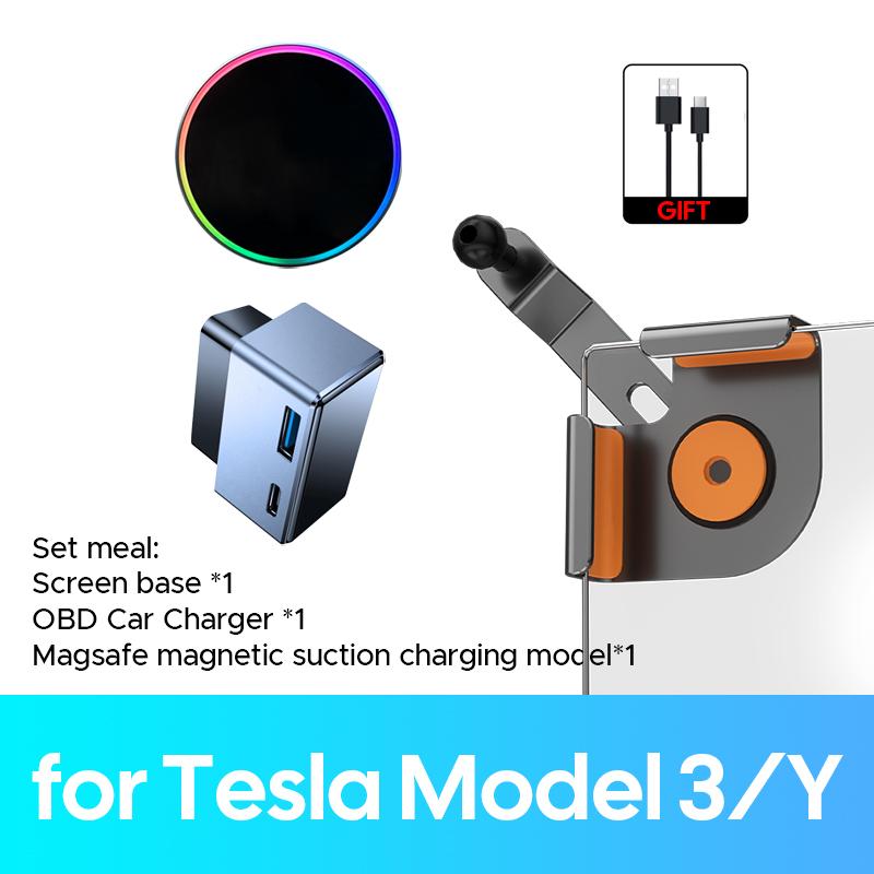 Car Phone Mount Holder 15W Magnetic Wireless Charger Compatible with MagSafe for iPhone for tesla Model 3/Y LAUNCH 2026 HIGHLAND