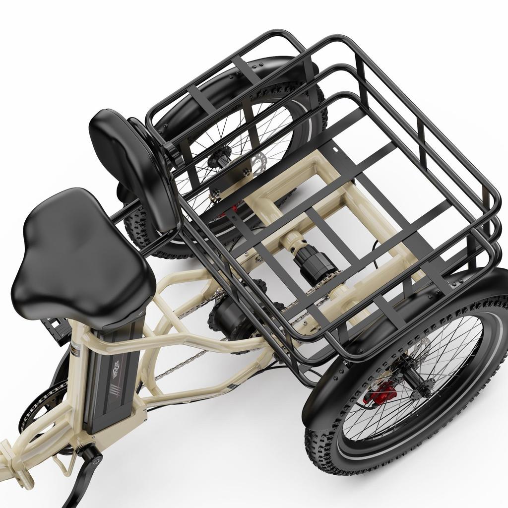 ONESPORT OT30 Pro Elektrisk Lastcykel 500W Motor 20" Feta Däck Vikbar Vuxen Elcykel Topphastighet 25 km/h Dubbel Skivbroms 48V 18AH 7 Växlar