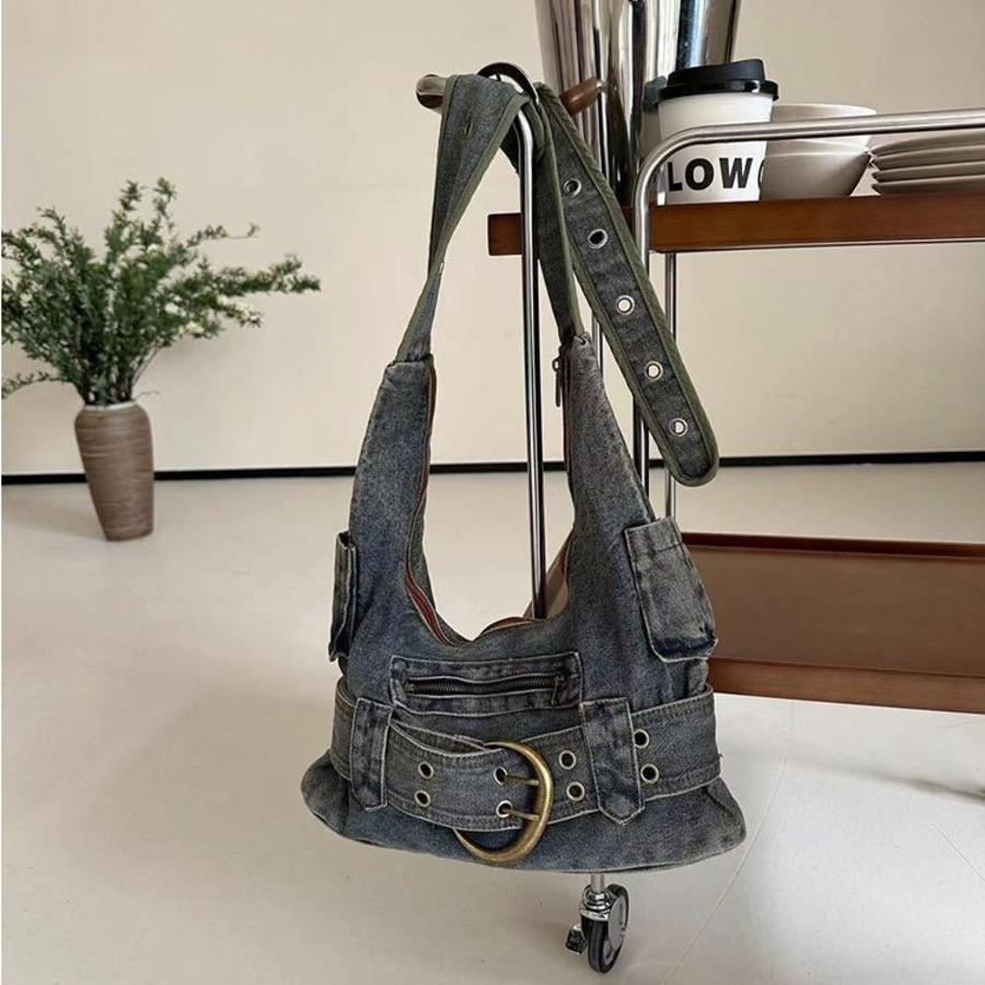 Vintage Denim Crossbody Bags for Women Korean Shoulder Handbag Popular Luxury Designer Trendy