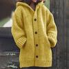 Kapuzenpullover, einfarbig, Taschen, warm, einreihig, mittellang, Strickjacke, Streetwear