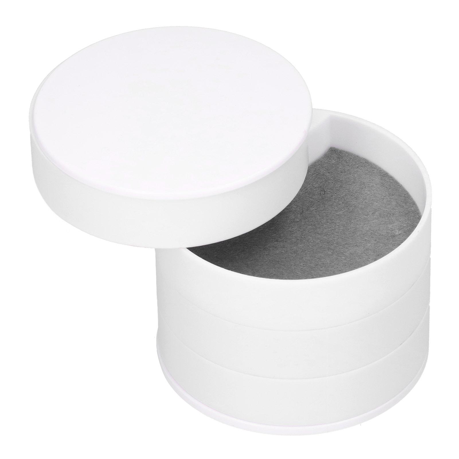 

MultiLayer Jewelry Box Dustproof Rotating Storage Container for Ornaments(White 4-Layer)