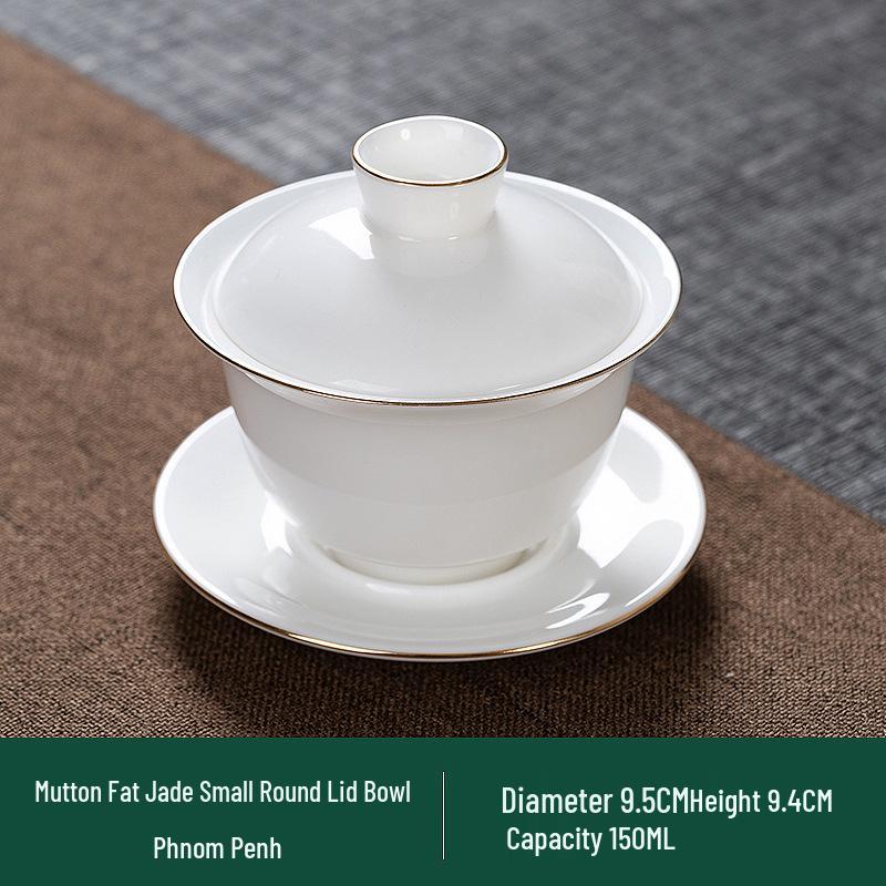 Dehua White Porcelain Gaiwan: Thin Body Sancai Tea Bowl for Kung Fu Tea, Large Ceramic Cup for Home Brewing