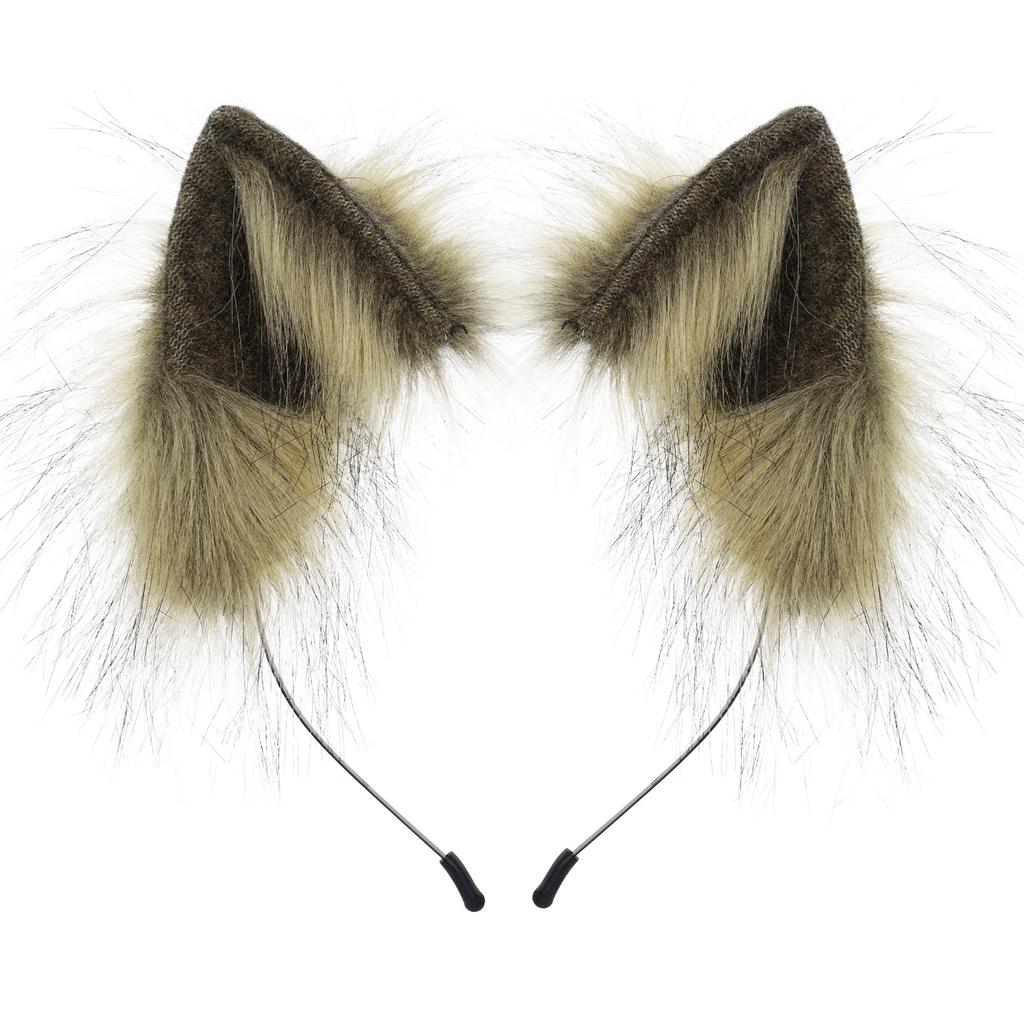 Furry Cat Wolf Fox Ears Headband Halloween Headwear Cosplay Costume Party, Rave