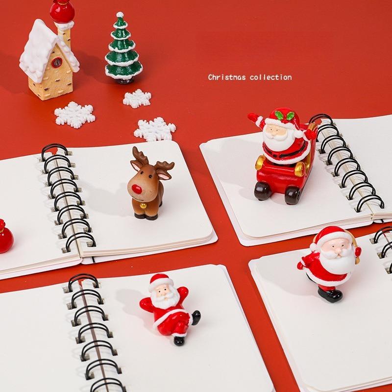 4PCS Christmas Coil Book, Student Mini Portable Christmas Gift Notebook Pocket Notebook