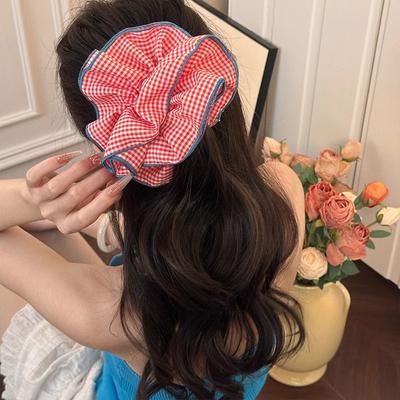 Süße Oversized Haargummis mit französischer Spitze für Damen, Feen-Haarbänder, Doppellagiger Pferdeschwanzhalter, Haaraccessoires