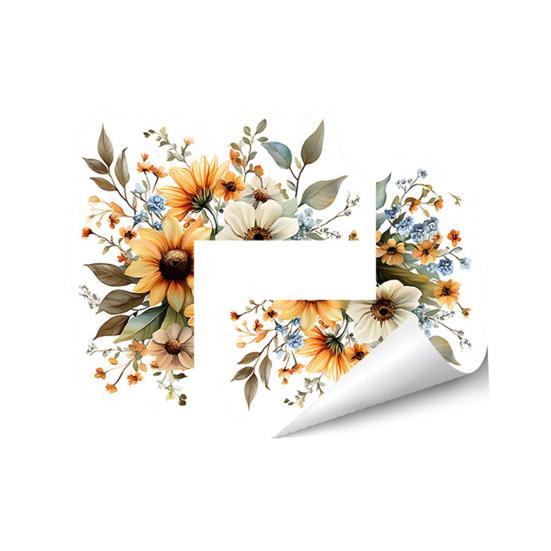 Flower Lamp Switch Sticker Removable Self-Adhesive Floral Wall Decal Peel And Stick Decorative Socket Surround Decals for Bedroom Living Room Home