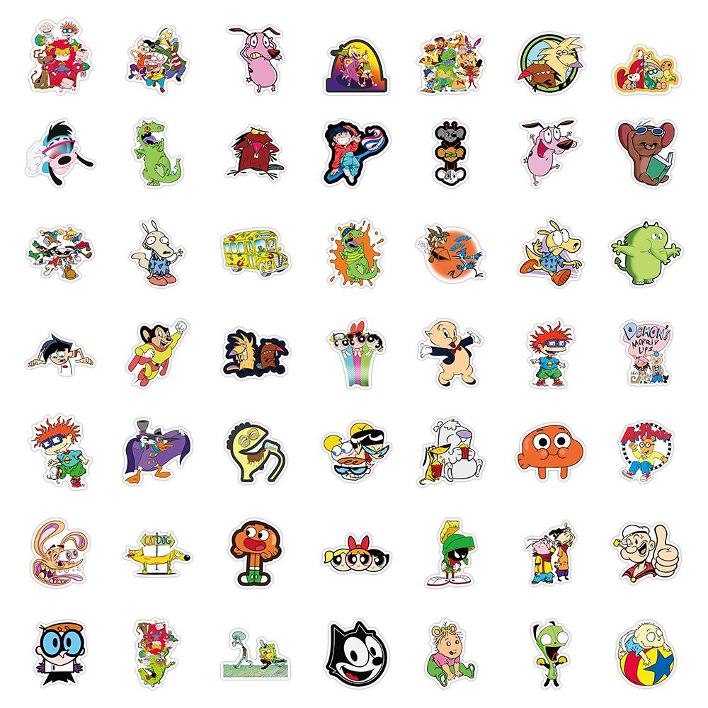 100Pcs 90s Classics Anime Collection Cartoon Stickers Decoration Decals for Notebook Skateboard Helmet Graffiti Sticker Toys
