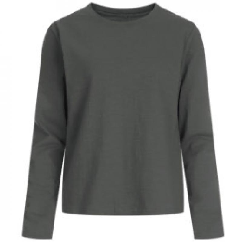 Shop Women Basic Semi Crop Round Neck Long Sleeve T shirT True Purple Dai Wsh