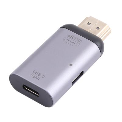 2'si 1 Arada 4K 60Hz HDMI Erkek - USB-C / Type-C Şarj + USB-C / Type-C Dişi Adaptör