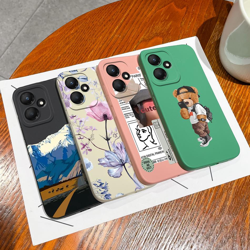 For Infinix Hot 30 Play 30i Phone Case Cartoon Liquid Silicone Full Protection Anti Drop Cover For Infinix Hot30 30Play Bumper