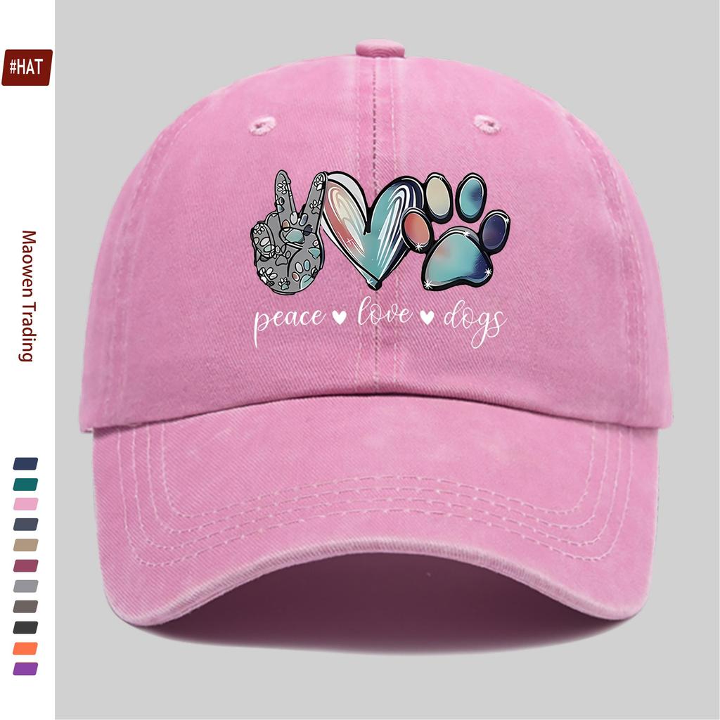 Pc Leopard Print Paw Print Heart Pattern Baseball Cap Truck Driver Papa Hat Comfortable Lightweight Headwear Adjustable Stra