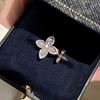 Zircon Mangstar Flower Exquisite Fashion Opening Ring Light Luxury High-end Index Finger Ring Niche Temperament Versatile Ring
