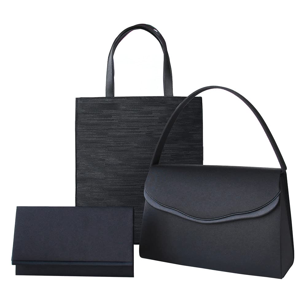 

Formal bag black formal bag for made in Japan [Iwasa] 3-piece set, women, (Type A) чорний
