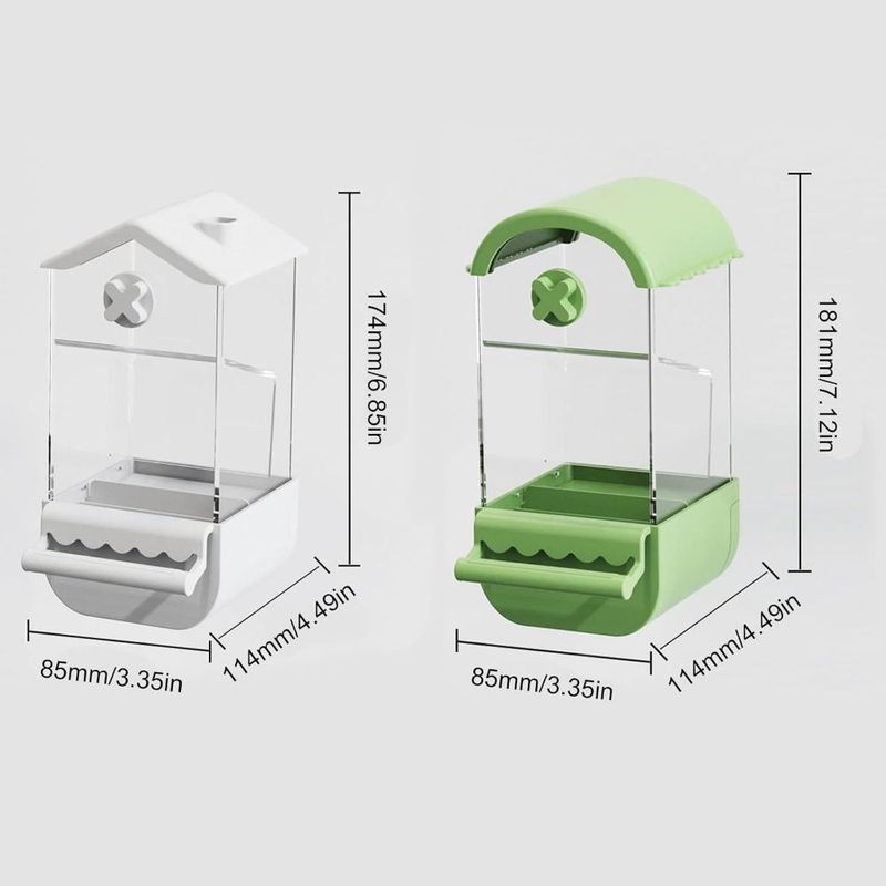 Anti-splash Parrot Automatic Feeder Anti Spill Large Capacity Bird Feed Box for Cage Hanging No Mess Birds Food Container