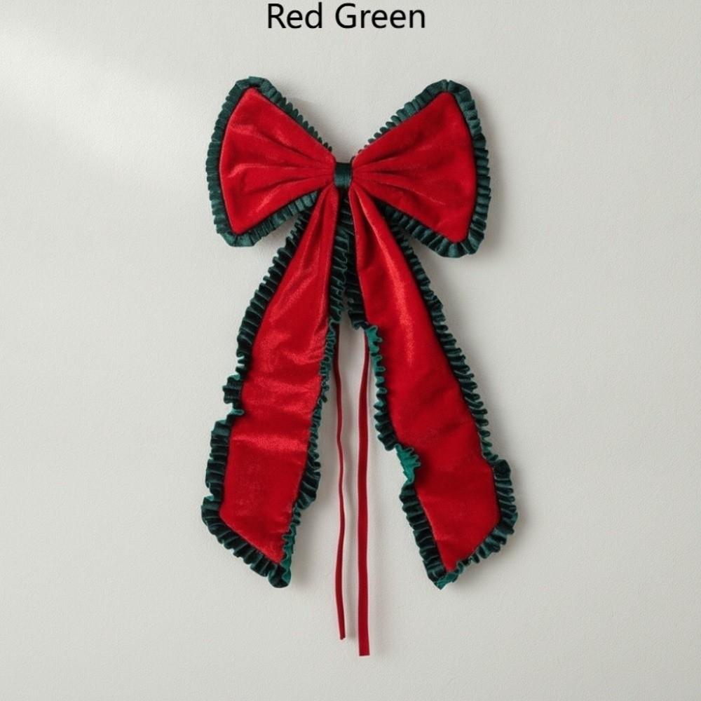 Ruffle Christmas Tree Topper Bow Long Streamers Tree Bow with Long Tails  New Year Decor