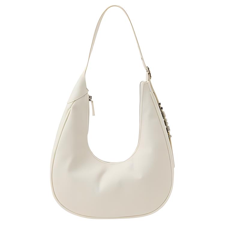 New NERDY Nylon Crescent Bag Shoulder Bag Women's Black/Cream PNES23AA22