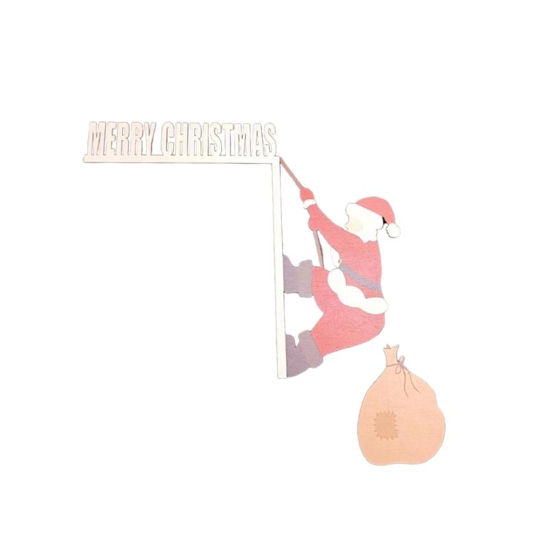 Weihnachts-Türrahmen-Dekoration Holz Weihnachtsmann Ornamente Weihnachtsdekorationen Neujahr 2024 Wand Eckschild Heimparty