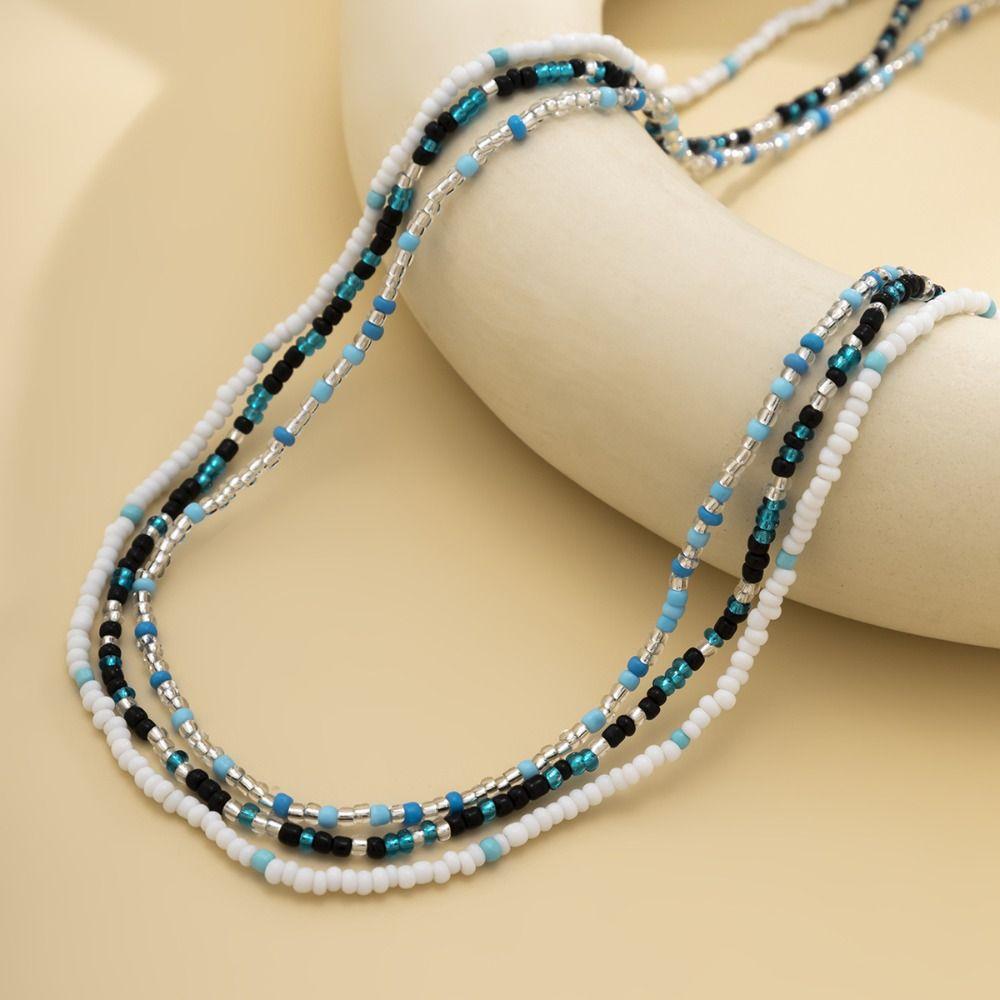 Colorful Belly Chain Body Jewelry Body Chain Jewelry Summer Rice Bead Waist Chain  Girls