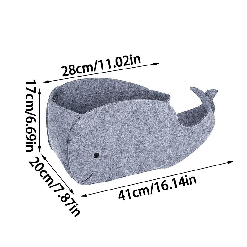 Корзина для хранения с милым мультяшным китом, фетровая сумка для хранения одежды, складная фетровая корзина для хранения закусок