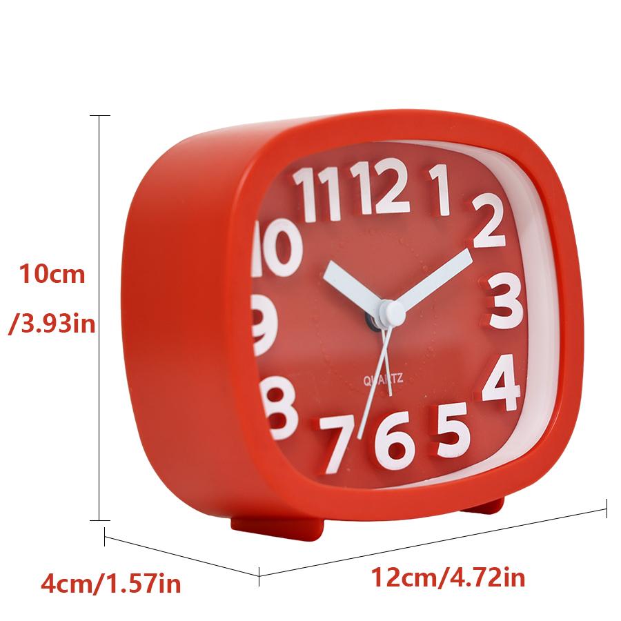 1pc minimalist bedside square quartz alarm clock, creative 3D digital clock face, home decoration, festival gift, battery free