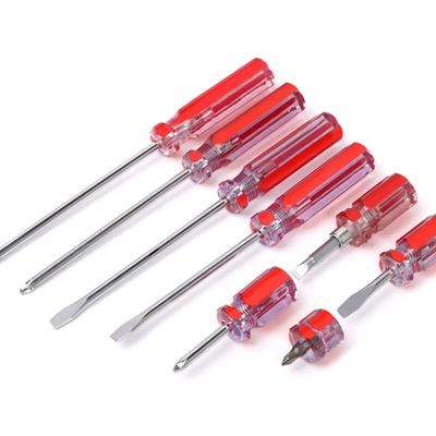 Screwdriver Transparent Head Mini Small Portable Radish Head Handle With Flat Head Slotted Phillips Cross Repair Hand Tool