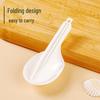 White Thickened Disposable Folding Spoon - High-Temperature Resistant PP Material for Soup and Desserts