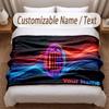 AC Milan Printed Flannel Blanket Custom Name Text Soft Warm Throw For Bedroom Holiday Gift