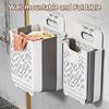 Laundry Basket Hamper,Hanging Wall Collapsible Laundry with Handle,Space-Saving Foldable Storage Dirty Washer Organizer Bin