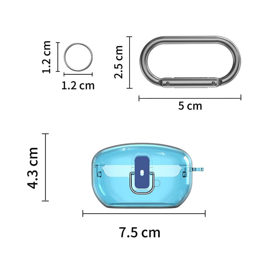 Secure Lock Clear Case Shockproof Earphone Case with Carabiner for Sony WF-1000XM5 (2025) Wireless Earbuds