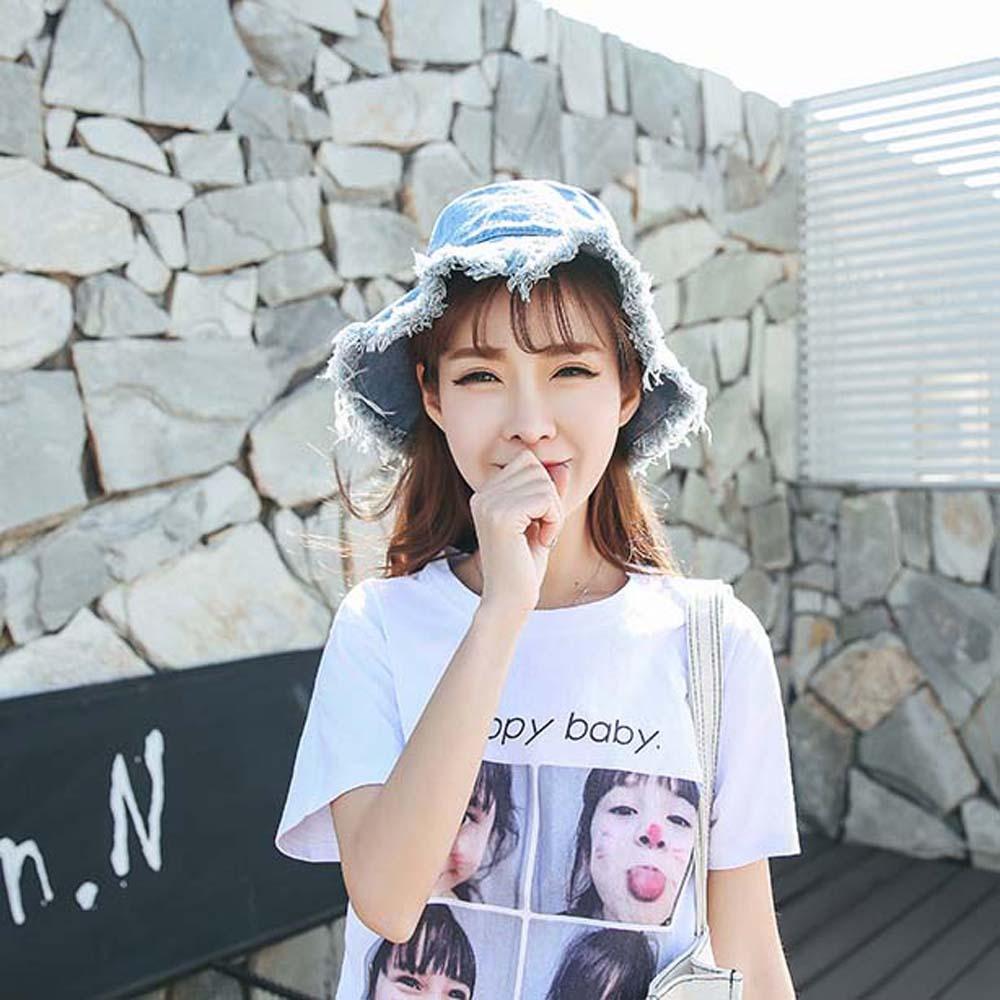 Lightweight Shabby Fisherman Hat Retro Sun Protection Basin Cap Soft Denim Bucket Hats Men