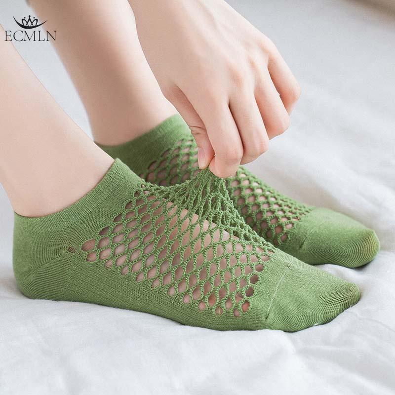 Women Mesh Breathable Hollow Out Ankle Socks Summer Multi Colors Holes Socks