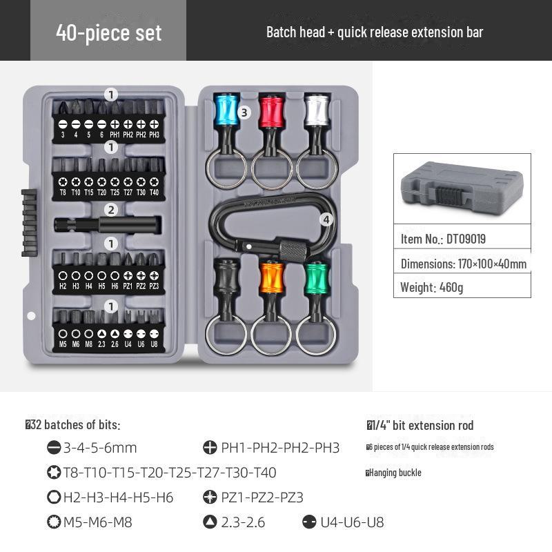 100-Piece Chrome Vanadium Steel Screwdriver Bit Set - Slotted, Cross, Hex Heads