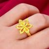 Vietnam Sand Gold Women's Hexagonal Flower Fashion Ring
