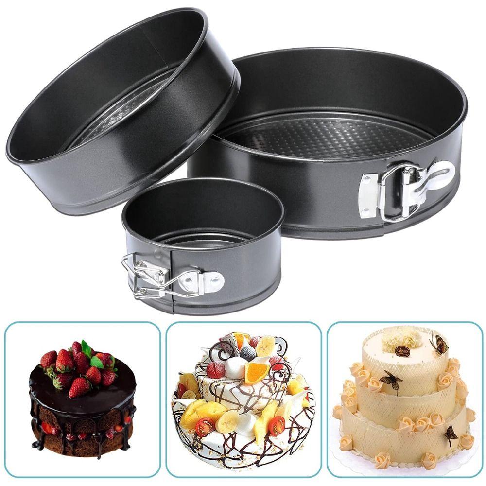 1Pc 12/16/20/24/28cm Carbon Steel Baking Mould Non Stick Leakproof Cake Baking Pan with Removable Bottom for Home Kitchen Bakery