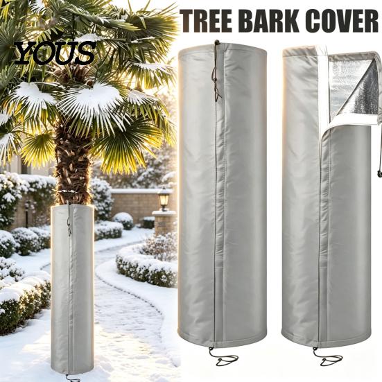 Tree Trunk Protector Palm Protector, Aluminum Foil Wrap, Guard with Orchard Drawstrings, Winter Insulation Cover for Outdoor Garden Cold Weather Plant