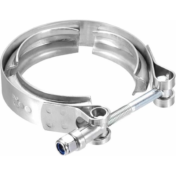 HARFINGTON V Band Clamp 1.5 Inch 304 Stainless Steel V-Band Bolt Clamp for Exhaust Systems Downpipe Exchange Car Accessories, Silver