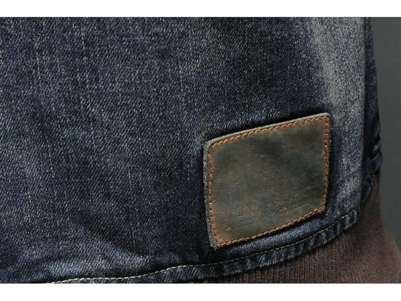 Men's Trendy Retro Stand-up Collar Denim Jacket - Spring & Autumn European Motorcycle Style