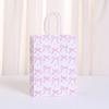 12Pcs Paper Gift Packing Bag Pink Bow Candy Cookie Bags Durable Present Wrap Bag  Celebration
