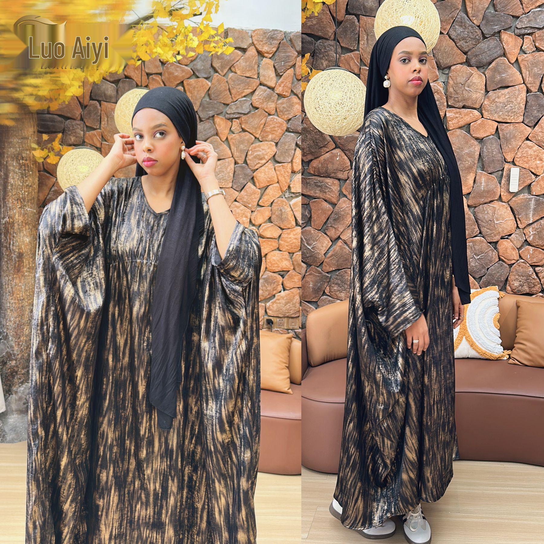 

Loriya 2025 Pure Beauty Print Batwing Sleeve Long Dress LR963 XL